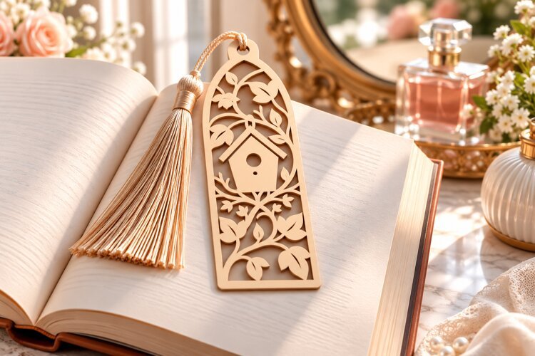 Botanical Rose Arch Bookmark Laser Cut SVG PNG DXF EPS example image 1