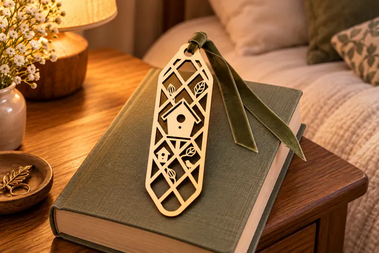 Flower Diamond Bookmark Laser Cut SVG PNG DXF EPS, Wooden