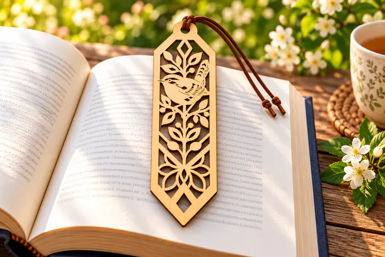 Butterfly Floral Bookmark Laser Cut SVG PNG DXF EPS, Wooden
