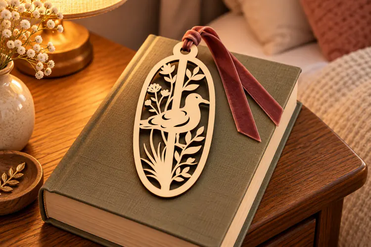Botanical Bookmark Laser Cut SVG PNG DXF EPS, Wooden Book