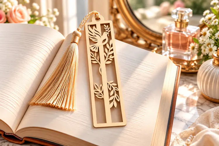 Floral Branch Bookmark Laser Cut SVG PNG DXF EPS