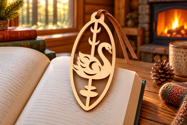 Floral Bookmark Laser Cut SVG PNG DXF EPS, Wooden Book