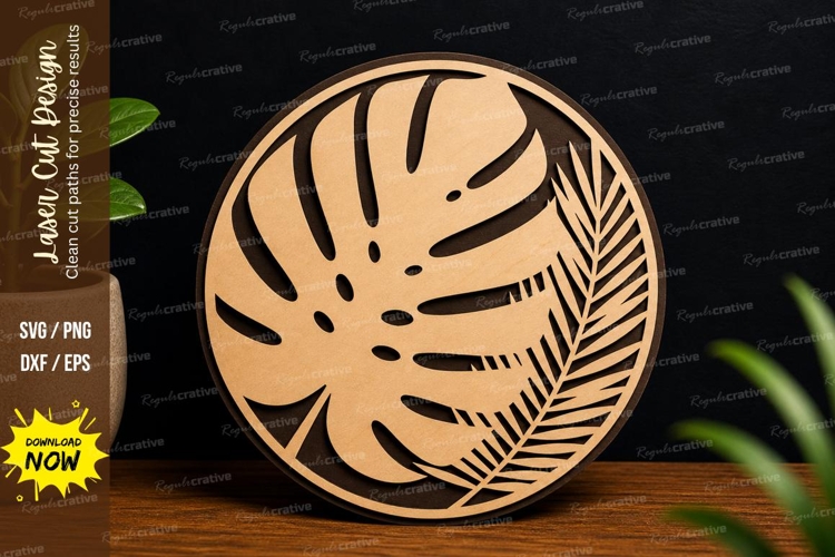 Monstera Leaf Wall Art laser cut svg File monstera leaf svg