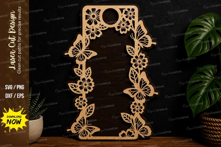 Floral Name Frame Design laser cut svg File floral name svg example image 1