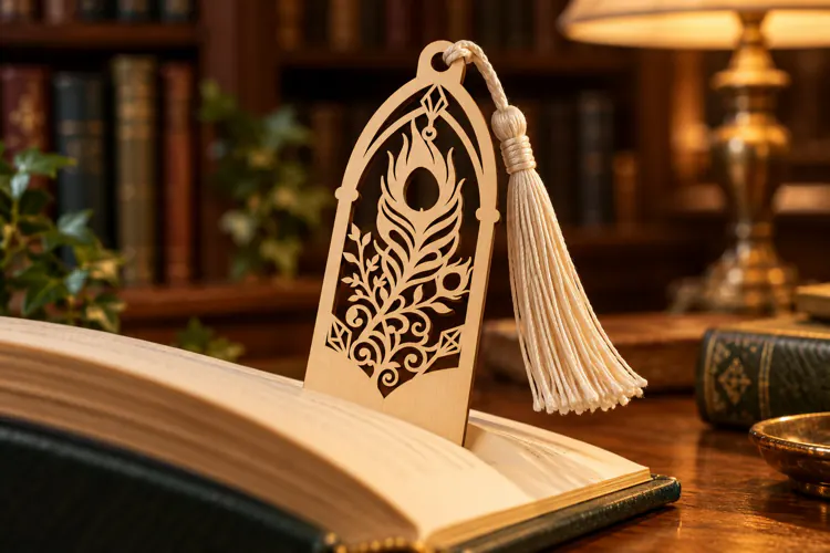 Peacock Feather Arch Bookmark Laser Cut SVG PNG peacock