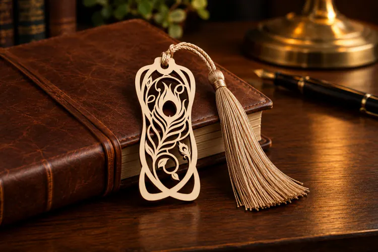 Ornate Peacock Filigree Bookmark Laser Cut SVG PNG peacock