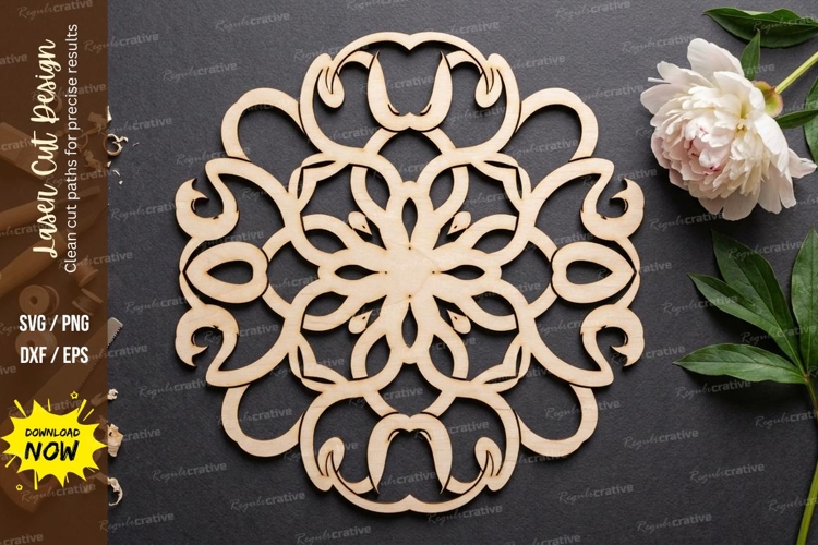 Floral Mandala Laser Cut SVG laser cut svg, floral mandala