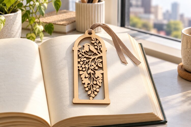 Flower Bouquet Arch Bookmark Laser Cut SVG PNG bouquet book example image 1
