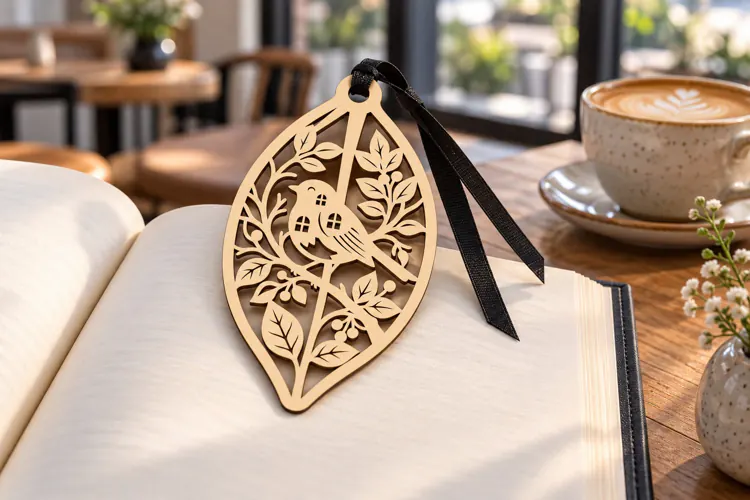 Botanical Leaf Teardrop Bookmark Laser Cut SVG PNG leaf