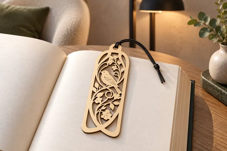 Leaf Scroll Bookmark Laser Cut SVG PNG filigree, leafy svg