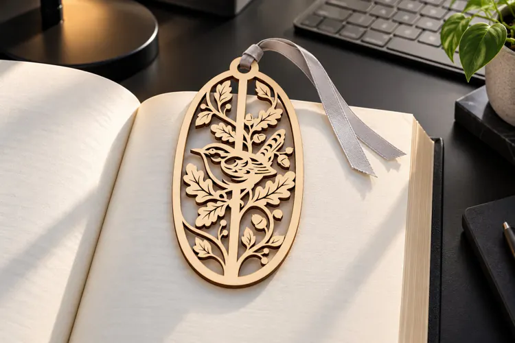Ornate Floral Oval Bookmark Laser Cut SVG PNG oval, botanica