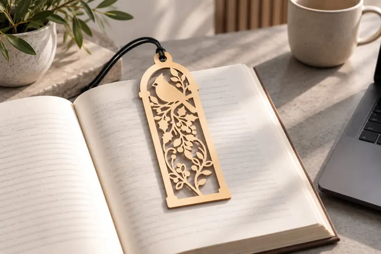 Owl Floral Filigree Bookmark Laser Cut SVG PNG owl floral