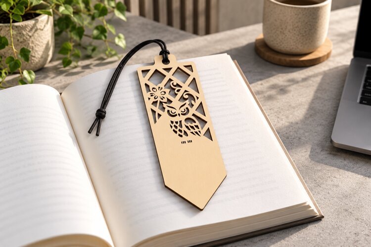 Geometric Floral Pointed Bookmark Laser Cut SVG PNG geometri example image 1
