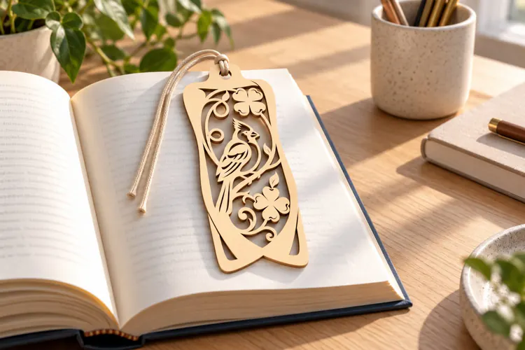 Floral Scroll Bookmark Laser Cut SVG PNG floral bookmark