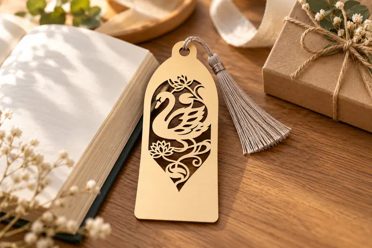 Bird Floral Medallion Bookmark Laser Cut SVG PNG bird bookma