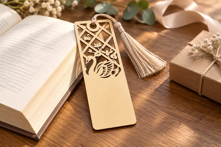 Bee and Geometric Floral Bookmark Laser Cut SVG PNG bee