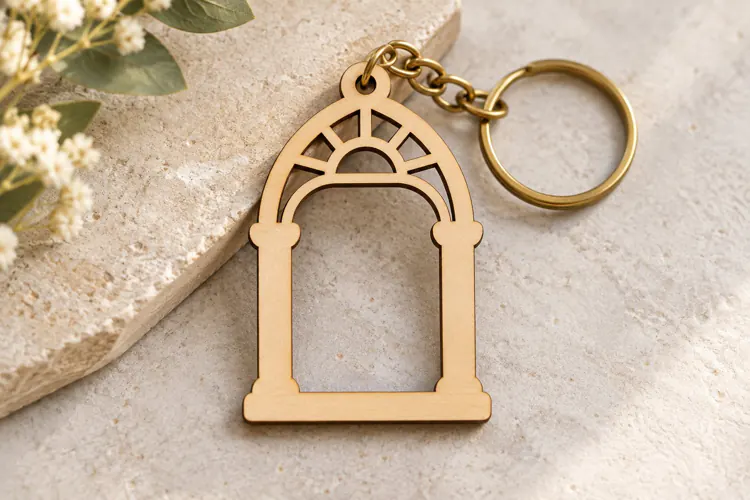 Arch Window Frame Keychain Laser Cut SVG File laser cut svg,