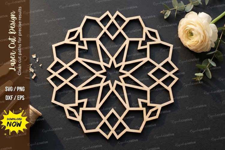 Geometric Mandala Laser Cut SVG laser cut svg, geometric man