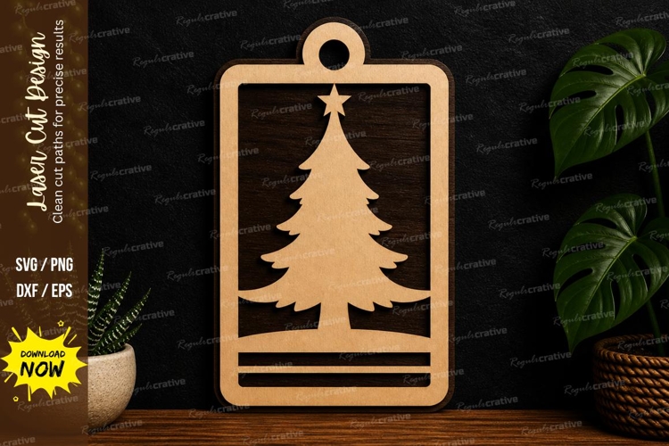 Christmas Tree Frame laser cut svg File christmas tree frame example image 1