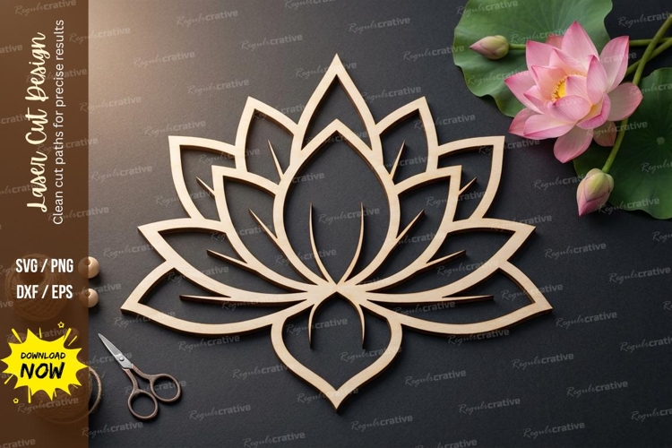 Lotus Flower Laser Cut SVG laser cut svg, lotus flower