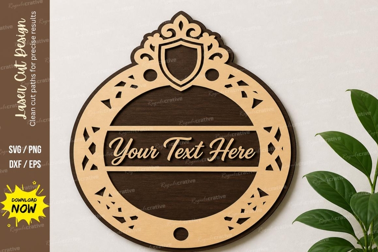 Shield Name Frame laser Cut svg Cutting file, shield frame