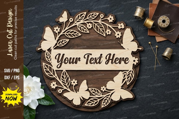 Floral Round Frame laser Cut svg Cutting file floral frame