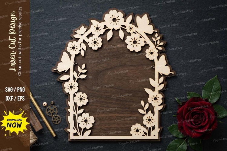 Floral Arch Frame laser Cut svg Cutting file floral arch svg