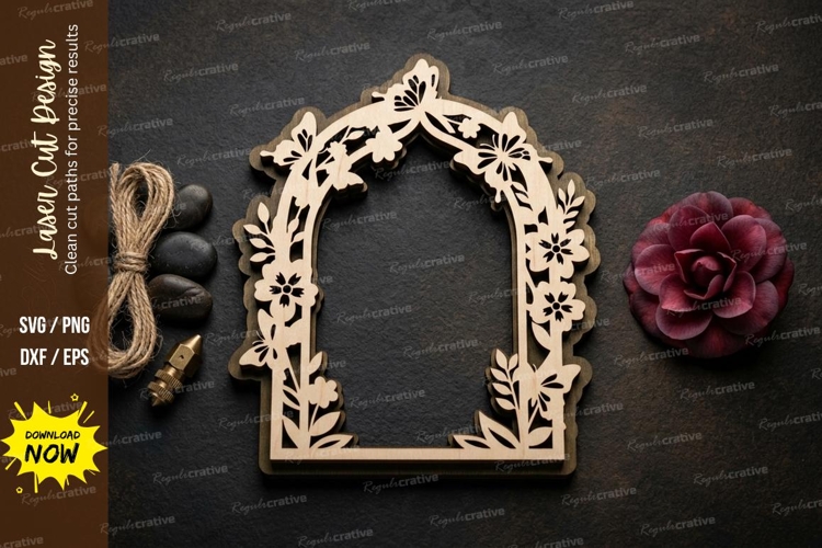 Ornate Arch Frame laser Cut svg Cutting file ornate arch svg