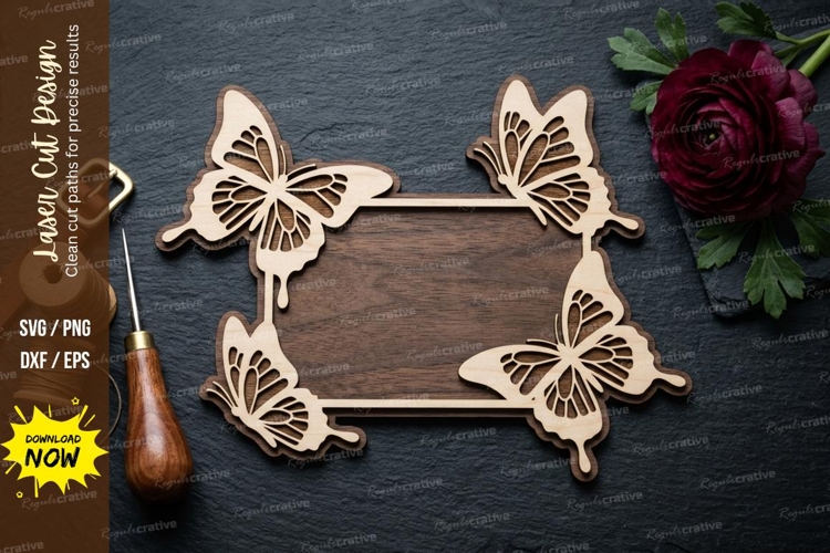 Butterfly Circle laser Cut svg Cutting file butterfly circle