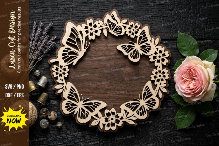 Leaf Wreath Frame laser Cut svg Cutting file leaf wreath svg