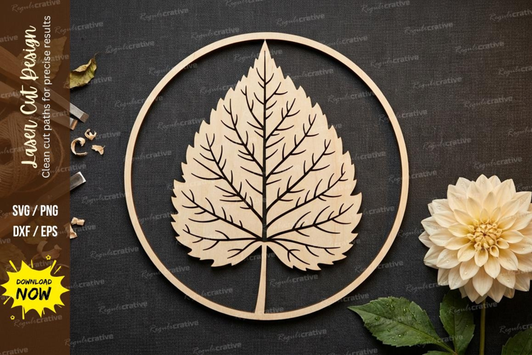Leaf Wooden Wall Clock Minimalist Design | Laser Cut Nature