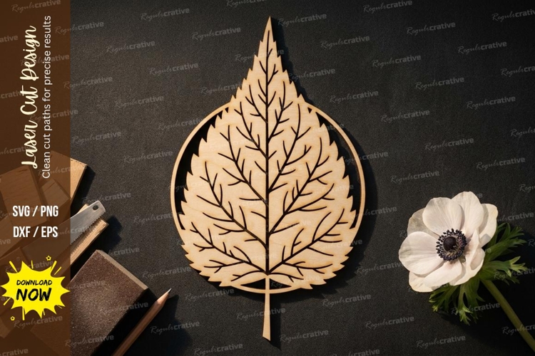 Leaf Wooden Wall Clock Artistic Design | Laser Cut Nature