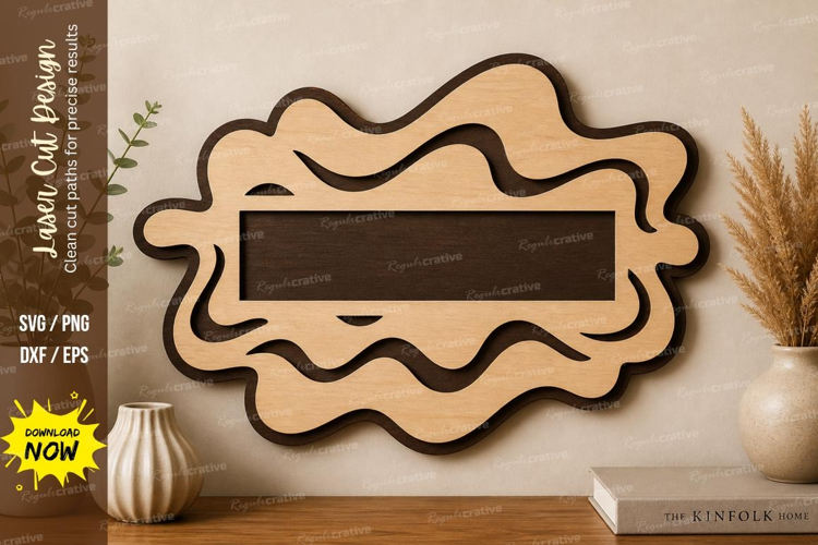 Abstract Name Frame laser Cut svg Cutting file