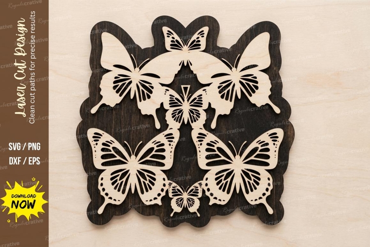 Butterfly Layered Decor laser cut svg File butterfly layered example image 1
