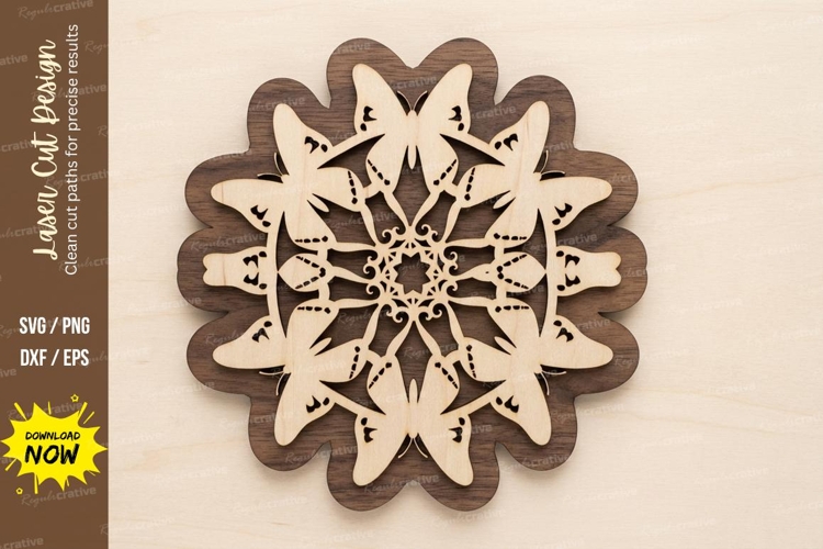 Geometric Floral Mandala laser cut svg File geometric mandal example image 1