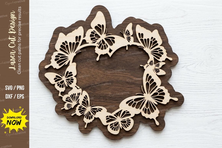 Butterfly Wreath Decor laser cut svg File butterfly wreath example image 1