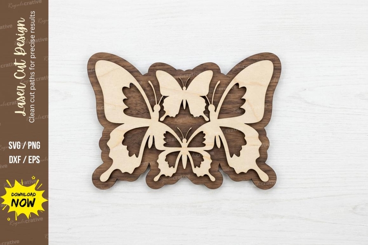 Butterfly Layered Shape laser cut svg File butterfly layered example image 1