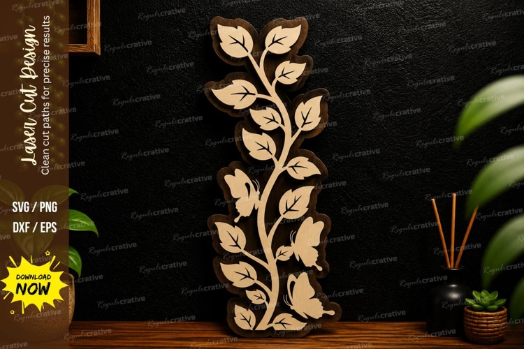 Leaf Vine Border laser cut svg File leaf vine border laser example image 1