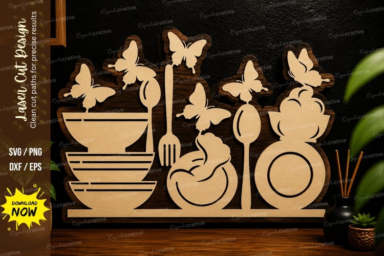 Kitchen Utensil Decor laser cut svg File kitchen utensil