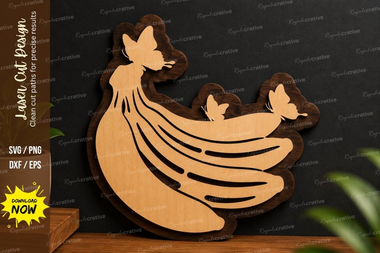 Banana Fruit Design laser cut svg File banana fruit laser example image 1