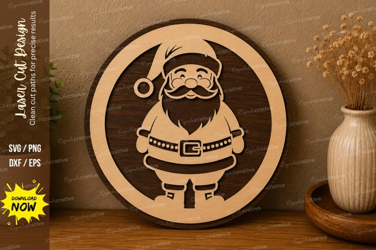 Santa Claus Ornament laser cut svg File santa claus laser example image 1