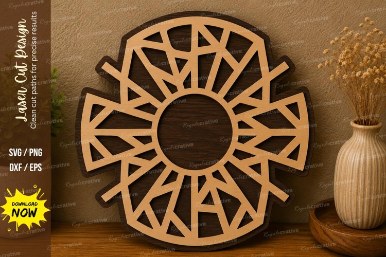 Geometric Cross Art laser cut svg File geometric cross laser example image 1