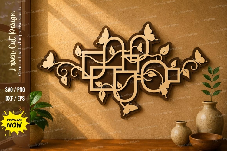 Geometric Butterfly Art laser cut svg File geometric example image 1