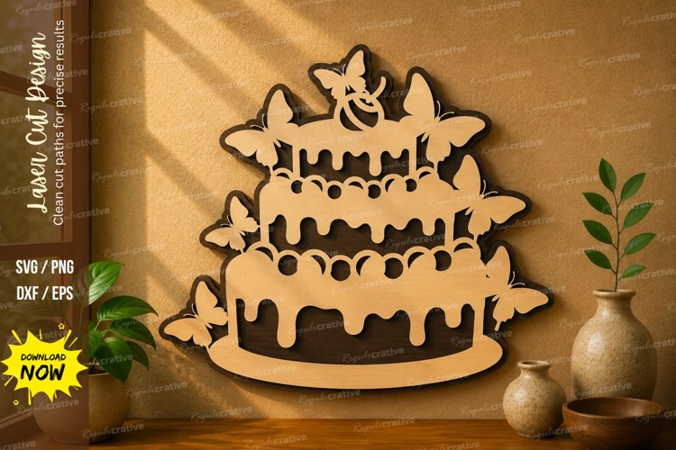 Layer Cake Design laser cut svg File layer cake laser cut example image 1