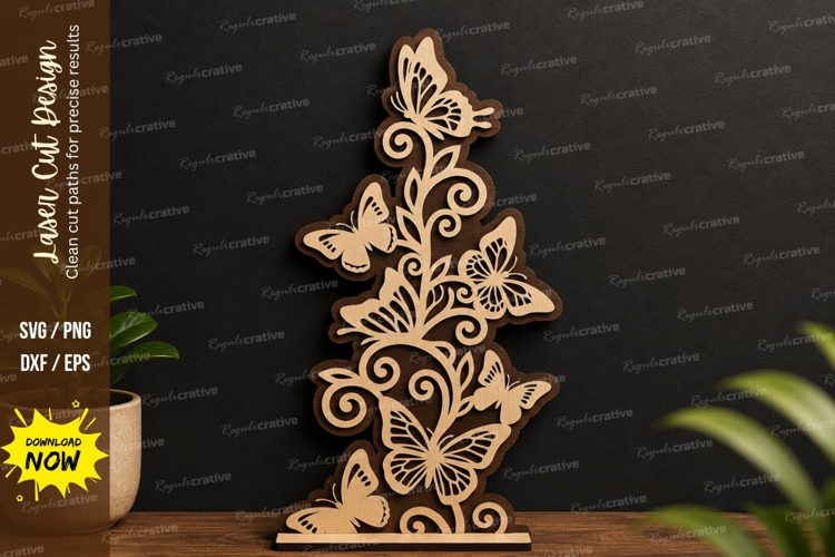 Butterfly Vine Accent laser cut svg File butterfly vine svg example image 1
