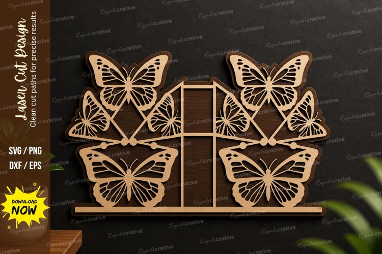 Butterfly Grid Panel laser cut svg File butterfly grid svg example image 1