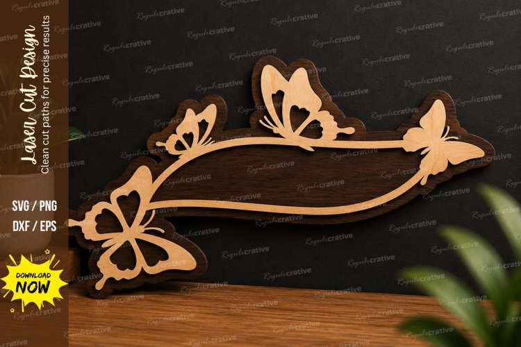 Butterfly Branch Sign laser cut svg File butterfly branch example image 1