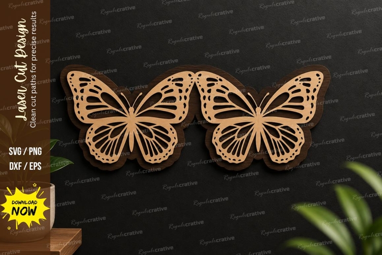 Double Butterfly Art laser cut svg File double butterfly svg example image 1