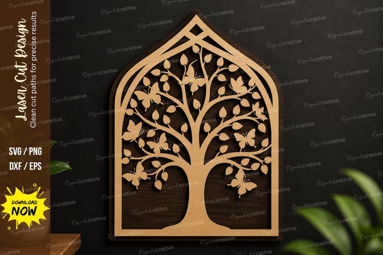 Tree Arch Design laser cut svg File tree arch svg file, tree example image 1