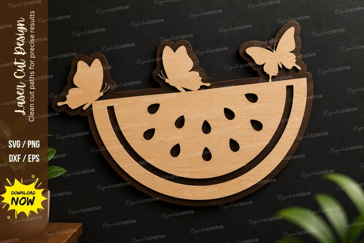 Butterfly Watermelon laser cut svg File watermelon butterfly example image 1